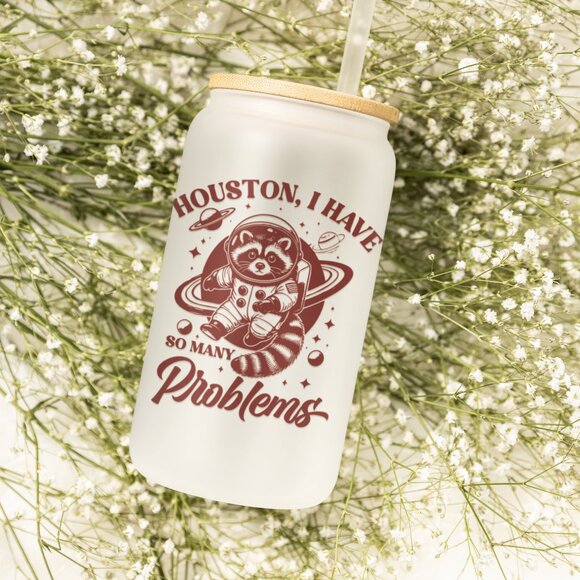 Houston I Have So Many Problems Raccoon Astronaut Tumbler,Funny Space Lover Gift - Picture 2 of 7